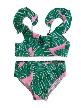 Lilly Pulitzer Girls Mini Kasme Bikini Set Lets Go Bananas Size 2 Pink Green EUC